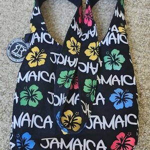 Robin Ruth Jamaica Hisbiscus Flower Print Small Tote Summer Bag Crossbody Purse